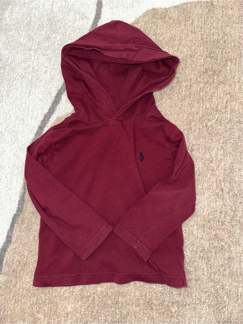 Ralph Lauren Kids Maroon Hooded Long Sleeve Top